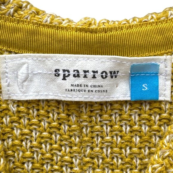 Sparrow Anthropologie Gold & Yellow Hooded Knit Cardigan With Zipper & Pockets - Picture 5 of 7